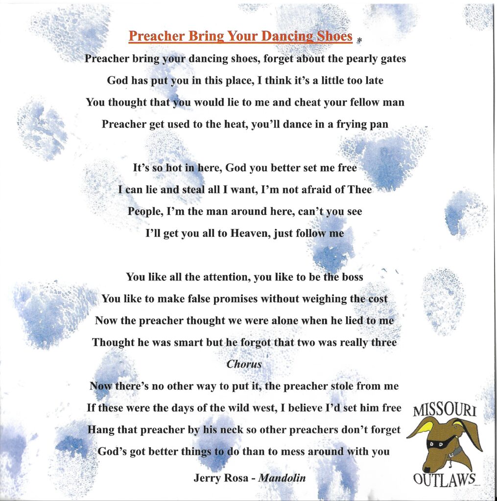Preacher Bring Your Dancing Shoes Lyrics